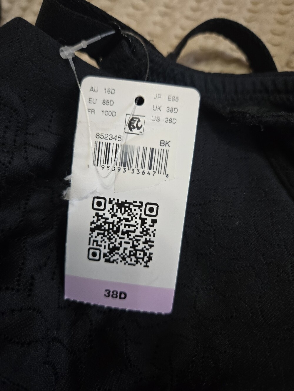 Wacoal Inside Job Wire Free Bra Size 38D Black Nwt - Picture 6 of 6